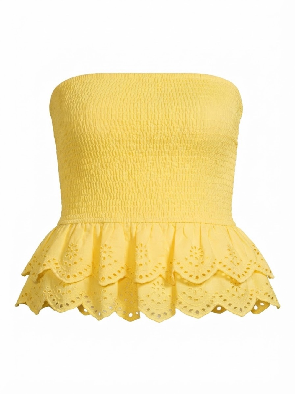 JAPNA Yellow Smocked Cotton Women's Shorts - XS